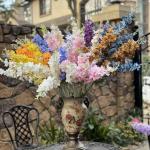 Delphinium 6 stuks 85 cm zijden bloemen felroze faux ridderspoor bloemen lange stengel bloemen voor hoge vaas nepbloemen bloemen bloemstukken voor tafels (felroze)