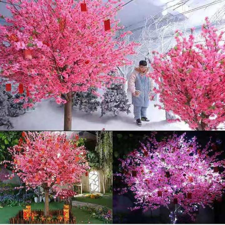 Dichte Kunstmatige Kersenbloesem Bomen, Prachtige Wensboom Roze Zijde Nep Sakura Bloem Binnen Buiten Home Kantoor Simulatie Planten,1.8x1.5m