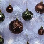 bruine kerstbalornamenten voor kerstversiering - 36 stuks kerstboom onbreekbare ornamenten met ophanglus voor vakantie- en feestdecoratie (combo van 6 stijlen in 3 maten)