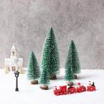Kunstmatige mini-kerst, een set van 5 stuks miniatuur sisal matte kerst flessenborstel voor Kerstmis thuis tafelblad decor (groen)