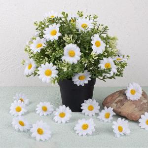 100 stuks , lentebloemen, decoratie, 4,5 cm, , madeliefjes, bloemkoppen, decoratie, bloemen, knutselen voor het decoreren van tuin, bruiloftsfeest, knutselen (wit)