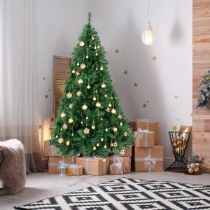 6 Fuß hoher künstlicher Weihnachtsbaum, unbeleuchtet, künstlicher Weihnachtsbaum mit Scharnier, 550 Zweigspitzen und faltbarem Metallständer, Weihnachtsweihnachtsbaum für Zuha