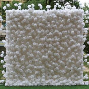 Simulation Rosenstoff Hintergrund Blumenwand, Stoff Hintergrund Blumenwand Künstliche Blume Weiße Rose Hochzeitsdekoration Layout Hintergrundwand Gefälschte Blume Outdoor-Ausste