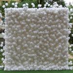 Simulation Rosenstoff Hintergrund Blumenwand, Stoff Hintergrund Blumenwand Künstliche Blume Weiße Rose Hochzeitsdekoration Layout Hintergrundwand Gefälschte Blume Outdoor-Ausste