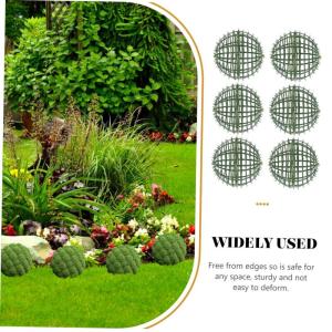 12 STK Blumenarrangement Topiary-käfigrahmen Drahtkugel Rahmen Aus Buchsbaum-formschnitt Stubenwagen Halter Für Blumengraskugeln Topiary-Kugel Faux Anlage Ball Green Plastik