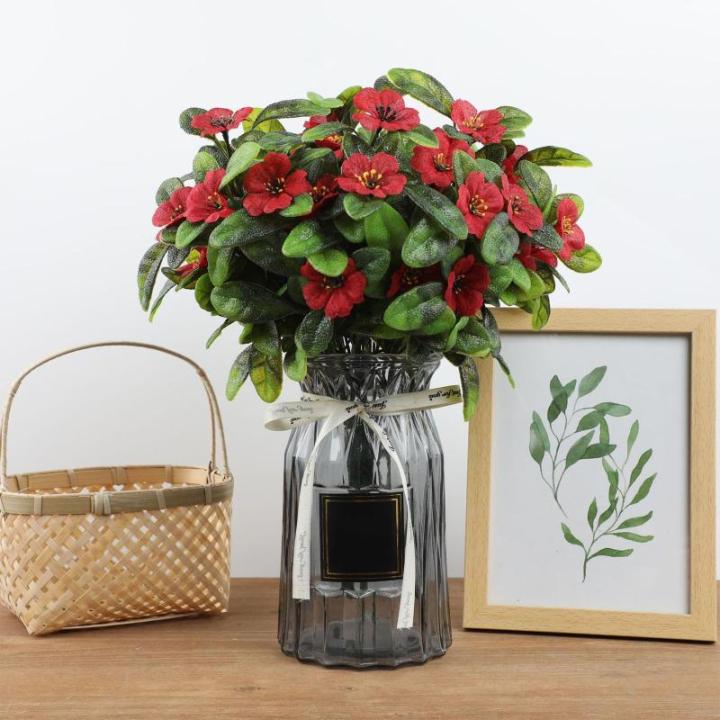 Blumenstrauss Künstlich Rot UV Beständige Blumen Künstliche Kunstblume für Zuhause Hochzeit Garten Balkon Tischdekoration 30 Bündel Rot 1513
