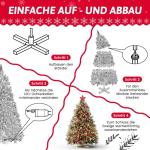 Wija Kerstboom met verlichting, kunstkerstboom met lichtketting, 350 warm wit, ledlicht, kunstsneeuwcoating, 850 takken en houten standaard, van PE-spuitgietwerk en pvc (H180)