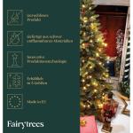 Kunstkerstboom, 220 cm, met houten kerstboomstandaard, TÜV-gecertificeerd, testwinnaar dennenboom met bruine stam, made in EU