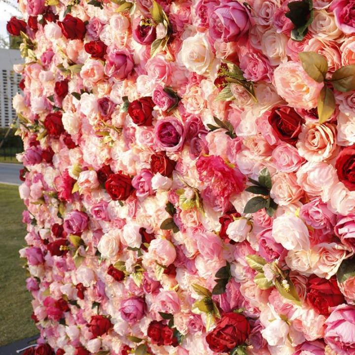 Rosenwand-Simulationshintergrundwand, Hochzeitsdekorationshintergrund-Rosenwand, Für Einkaufszentrum Im Freien Hintergrund Home Party Wedding Backdrop(2.4 * 2.4m/7.8 * 7.8ft)