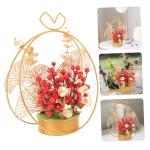 Künstlicher Blumenkorb Hochzeitsgeschenke Hochzeitsblumenarrangement Christbaumschmuck Für Paare Wohnakzente Dekor Hochzeitsverzierung Aus Roten Beeren Paargeschenk Eisen