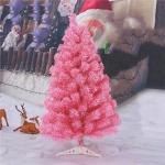 Leichter Tisch-Weihnachtsbaum mit Ständer for kleine Weihnachtsdekoration, PVC-Tannenbaum, Kleiner Weihnachtsbaum, mehrfarbiger künstlicher Weihnachtsbaum(Pink,60cm/2ft)