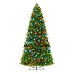 Kunstkerstboom van 210 cm met 350 RGB ledverlichting, premium dennenboom, kunstkerstboom van kunstkerstboom van PE en pvc, met metalen standaard, 1060 takpunten, snel op te bouwen 