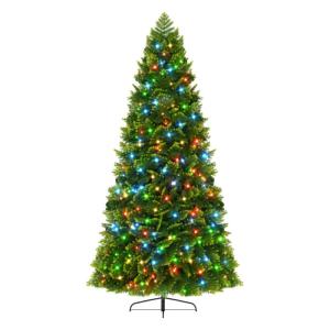 Kunstkerstboom van 210 cm met 350 RGB ledverlichting, premium dennenboom, kunstkerstboom van kunstkerstboom van PE en pvc, met metalen standaard, 1060 takpunten, snel op te bouwen 