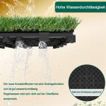 11 Stück Kunstrasen 30x30cm Kunstrasenteppich, Miniatur Garten Deko Rasenteppich, PE Kunstrase Künstlicher Grasteppich UV-beständig, für Terrasse Balkon Innen und Außen