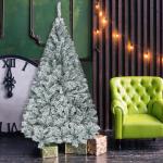 Kunstkerstboom, 150 cm, pvc, automatische kunstkerstboom met standaard, kunstkerstdecoratie, met flocking, sneeuw