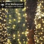 Kerstboomverlichting Warm Wit, 20M 200 LED Lichtsnoer, Waterdicht Lichtketting, Kerstlichtsnoer, voor en buiten, 8 verlichtingsmodi, Timerfuncties, Decoratie Kerstmis