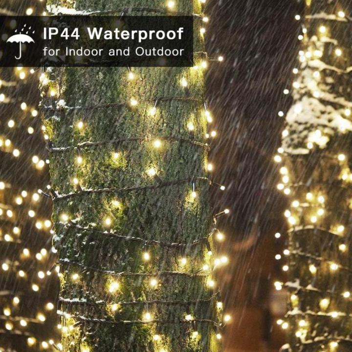 Kerstboomverlichting Warm Wit, 20M 200 LED Lichtsnoer, Waterdicht Lichtketting, Kerstlichtsnoer, voor en buiten, 8 verlichtingsmodi, Timerfuncties, Decoratie Kerstmis