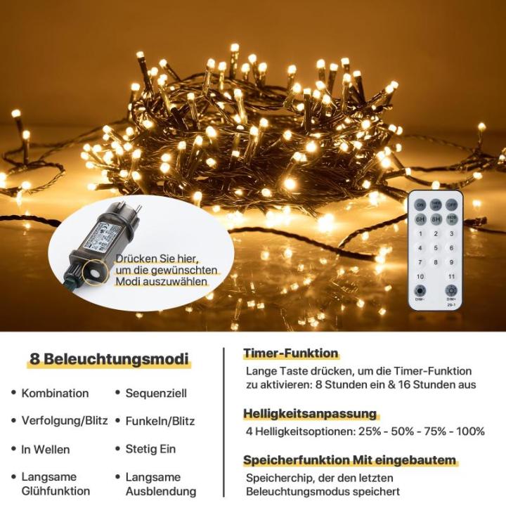 Lichtketting in plug-stijl, 40 m