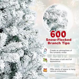 Kunstkerstboom (20-inch witte pluizige kerstboom met verlichting)