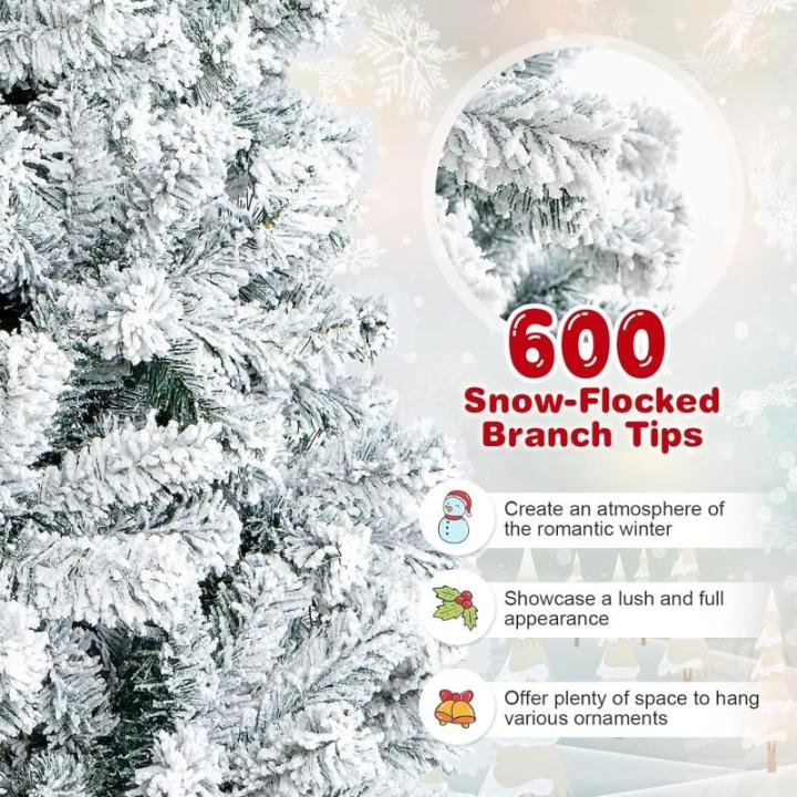Kunstkerstboom (20-inch witte pluizige kerstboom met verlichting)