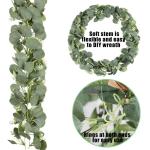 2 Pack Kunstmatige Eucalyptus Wijnstok met Baby's Adem Bloemen 6.2FT Nep Zijde Eucalyptus Bladeren Groene Slinger Opknoping Planten Wijnstok voor Bruiloft Achtergrond Boog Party Ta