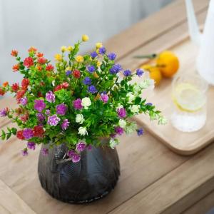 6 bundels , balkon, , weerbestendig, kunstplanten, buiten, boeket, planten, uv-bestendig, balkonplanten, net echt voor balkonbak, binnen, buiten, type C