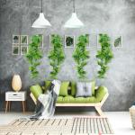 Hangende , 2 stuks, eucalyptus-bladeren, hangend, onderhoudsvrije plastic hangplanten, namaakklimplanten voor muur, keuken, hangmand, decoratie (100 cm)