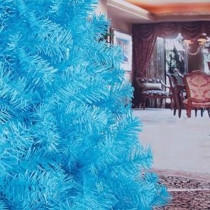 8 Fuß glänzender blauer Lametta-Weihnachtsbaum, aufklappbarer künstlicher Weihnachtsbaum mit Metallständer, Feiertagsdekoration, Weihnachtskiefer, künstliche Fichte für den G