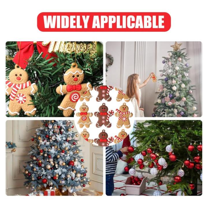 12 stuks kerstboomversiering, peperkoekmannetjes, kerstboomdecoratie, peperkoek, kerstversiering, kerstversiering, peperkoekman-decoratie,