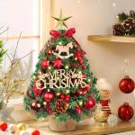 Mini-kerstboom, 45 cm, kleine kerstboom met verlichting, plastic kleine kunstkerstboom, kunstkerstboom met led-decoratie voor tafel, kerstdecoratie