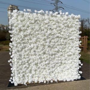 2 M × 2 M/6,5 × 6,5 Fuß Weiße Rose, 5D-simulierte Rosenwand, Hintergrundwandtuch, Hintergrundblumenwand, Blumenarrangement-Blumenwandpaneel-Set, Seidenhortensien-Blumenpaneel F