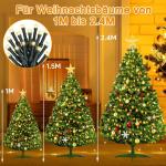 Lichtsnoer kerstboom met ring en topper ster, 400 leds, kerstverlichting, warmwit, 2 m x 16 strengen, 8 modi, waterdichte kerstverlichting, binnen en buiten, voor Kerstmis