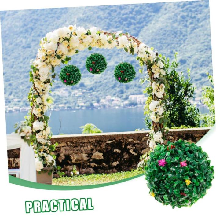 3st Grasball Blumenball Kunstrasen-anhänger Dekorative Hängende Kugeln Hängende Anhänger DIY Grasbälle Künstliche Formschnittkugel Lebendige Formschnittkugel Kunstrasenball P