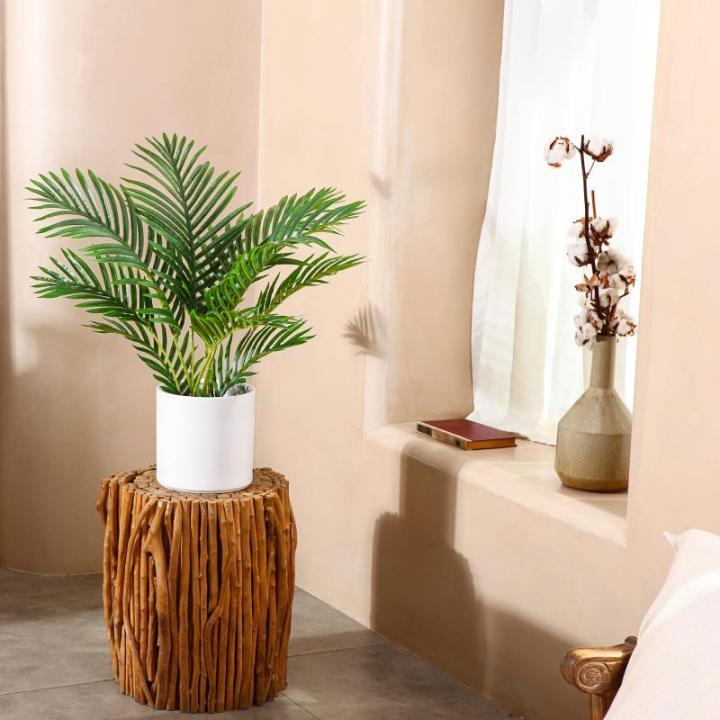 Areca Kunstpalm, 60 cm, in pot, kunstplant, tropisch, Hawaï, groen, voor slaapkamer, kantoor, tuin, bruiloft, party, decoratie (2 stuks)