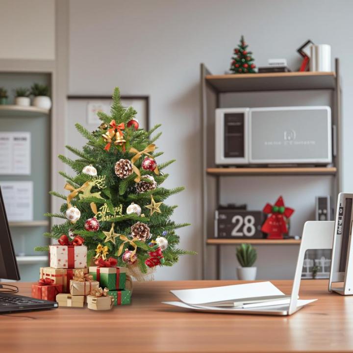 Kunstkerstboom van 60 cm in premium kwaliteit, met 30 warmwitte draadloze leds, PE + pvc-takken, 6 dennenappels en jute zak, houten sokkel, onderhoudsvriendelijk voor feestelijke