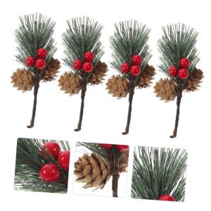 10st Kiefernzapfen Tannenzweig Künstliche Weihnachtspflücker Künstliche Beerenzweige Baum Pflücken Weihnachtsschmuck Girlande Pflanzen Weihnachts-kiefernpflücker Beeren Zweig 