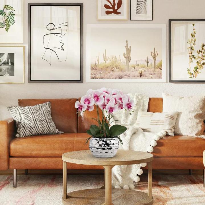 44 cm kunstmatige orchideeën phalaenopsis kunstbloemen als echte decoratieve orchidee bonsai kunstplant arrangement in keramische pot voor tafel woonkamer wooncultuur decoratie