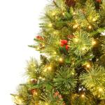 Weihnachtsbaum mit Beleuchtung und Kiefernzapfen Grün 225 cm Christbaum Dekobaum mit Ständer Kunstbaum Tannenbaum Weihnachten Künstlicher Weihnachtsbaum für Weihnachtsdeko