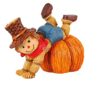 1stk Kürbis-Vogelscheuche Vogelscheuche Kürbis Tischdekoration Halloween-Vogelscheuche-Requisite Halloween Tischdekoration Künstliche Halloween-kürbisse Harz Spielzeug Herbst