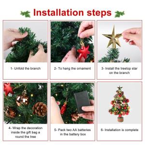 Kunstkerstboom, moeilijk ontvlambaar, pvc-dennenboom, kerstboom met ornamenten, indoor kunstdecoratie