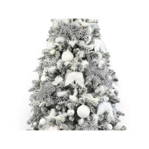 Geschmückter künstlicher Weihnachtsbaum mit 90 STK Kugeln SCHNEEKÖNIGIN 180 cm mit Metallständer