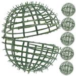 6 stuks bloemstuk ballen vormen cirkels groen balframe van imitatie kogelkooi planten kunstmatige plantenbolframe groen decor plastic bladeren boeket 3D