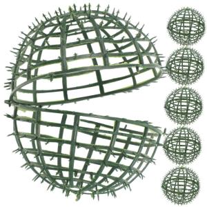 6 stuks bloemstuk ballen vormen cirkels groen balframe van imitatie kogelkooi planten kunstmatige plantenbolframe groen decor plastic bladeren boeket 3D