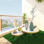 Grasfliese Set 30x30cm, Kunstrasen Rasenteppich Outdoor, 4cm Dicke, PE-Material, immergrün Grasmatte, künstlicher Rasen Bodenbelag für Terrasse, Balkon, Rasenfliesen Bodenbelag,