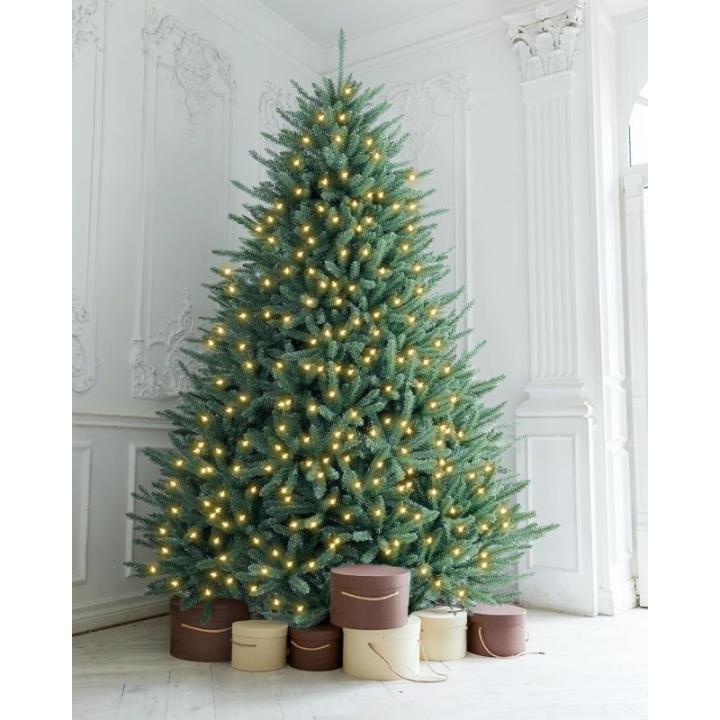 Miwa 2-in-1 kunstkerstboom met verlichting, inclusief 950 takken, 300 leds en houten standaard, warm wit licht, buigbaar pvc + PE-punten, inklapsysteem (H1,8 m)