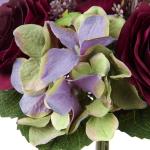 Kunstbloemen kunstboeket kunstplant bloemstukken set van 2 hortensia rozenboeket hoogte 30 cm decoratieve plant voor arrangementen feestdag tafel of bruiloft