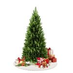 Kunstkerstboom, 210 cm, dennenboom, kerstdecoratieboom met standaard, groen pvc + PE dennenboom