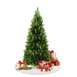 Kunstkerstboom, 210 cm, dennenboom, kerstdecoratieboom met standaard, groen pvc + PE dennenboom