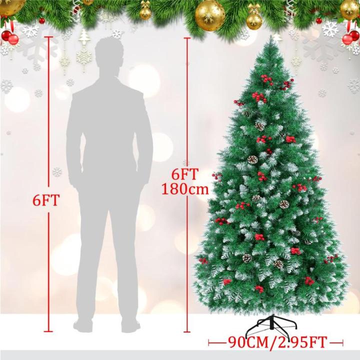 Kunstkerstboom, 180 cm, kunstdennenboom, met 1200 takken, incl. standaard voor kerstboom, kerstboom