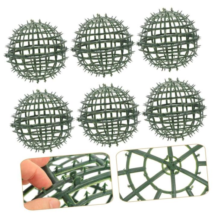12 STK Blumenarrangement Pflanzenregal Künstliche Pflanze Topiary-Rahmen Fälschung Grünes Rahmengestell Topiary Kugelrahmen DIY-blumenball-zubehör Runden Kunstrasen Green Plast